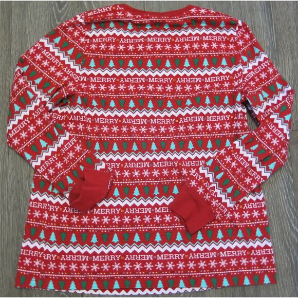 Holiday Lane Christmas Top Size L Women Long Sleeve Merry Snowflakes Loungewear - Picture 6 of 6